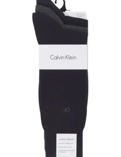 Calvin Klein Cotton Flat Knit Dress Socks 3-Pack in Multi