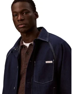 Calvin Klein Jeans Denim Darted Workwear Jacket in Shuriken Rinse