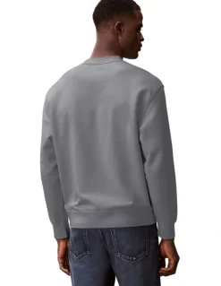 Calvin Klein Jeans Long sleeves 350 Terry Monogram Crew neck Sweatshirt in Grey