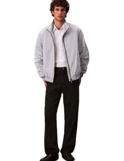 Calvin Klein Jeans Long Sleeves Padded Harrington Jacket in Grey