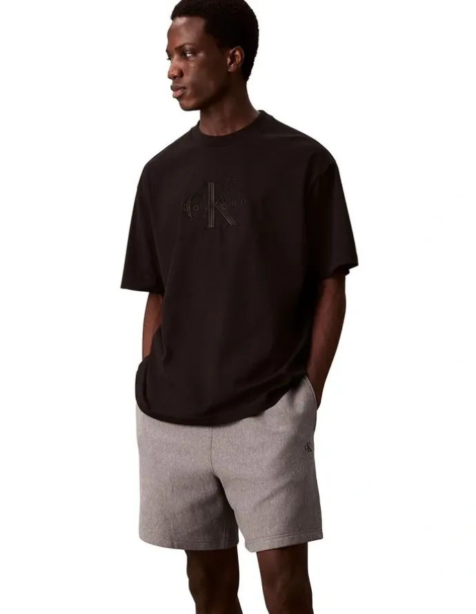 Calvin Klein Jeans Premium Terry Monogram Short in Grey