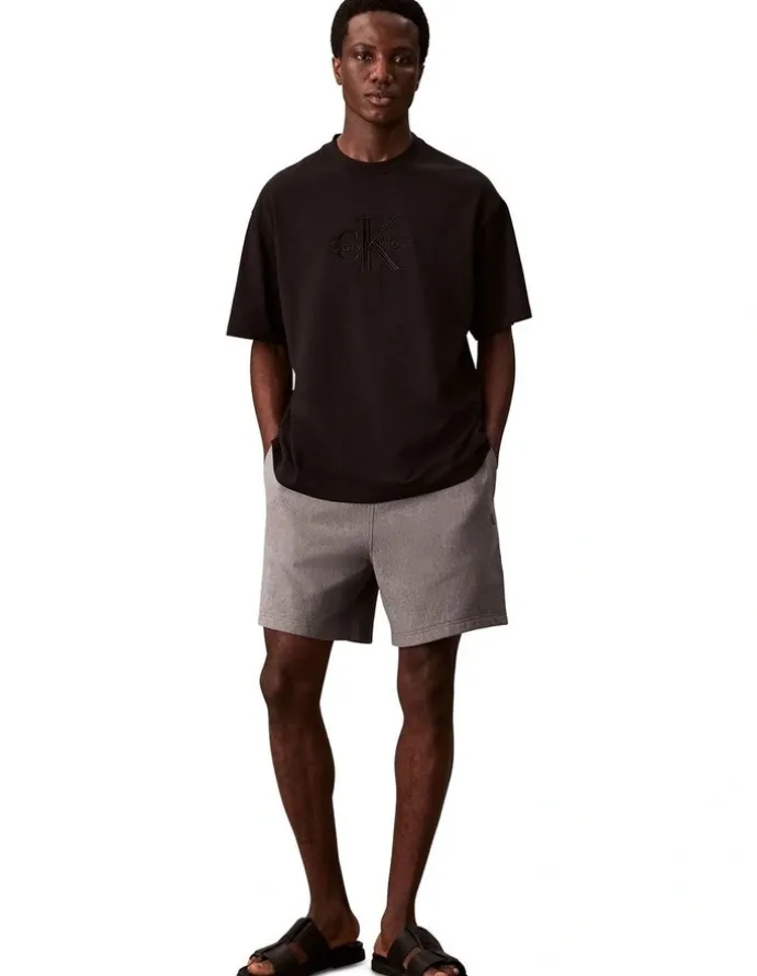 Calvin Klein Jeans Premium Terry Monogram Short in Grey