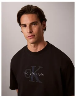 Calvin Klein Jeans Short Sleeve Relaxed Denim Washed Monologo Graphic T-shirt