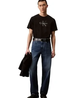 Calvin Klein Jeans Short Sleeve Hero Monologo Tee in Black