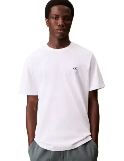 Calvin Klein Jeans Short Sleeves Easy Monogram Tee in White