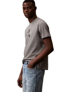 Calvin Klein Jeans Short Sleeve Hero Monologo Tee in Grey