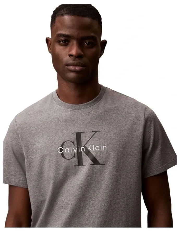 Calvin Klein Jeans Short Sleeve Hero Monologo Tee in Grey
