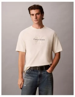 Calvin Klein Jeans Short Sleeve Relaxed Denim Washed Monologo Graphic T-shirt