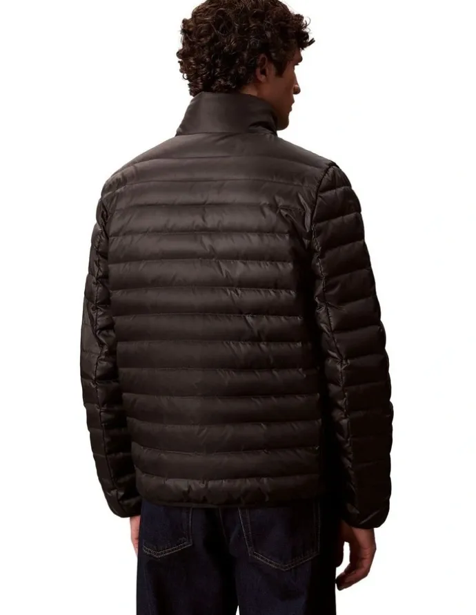 Calvin Klein Light Weight Nylon Channeled Puffer Jacket in Black