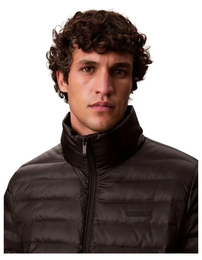 Calvin Klein Light Weight Nylon Channeled Puffer Jacket in Black