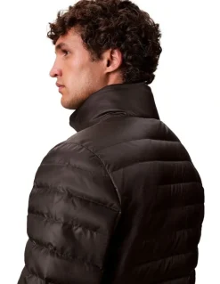 Calvin Klein Light Weight Nylon Channeled Puffer Jacket in Black