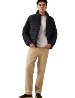 Calvin Klein Light Weight Nylon Channeled Puffer Jacket in Dark Sapphire