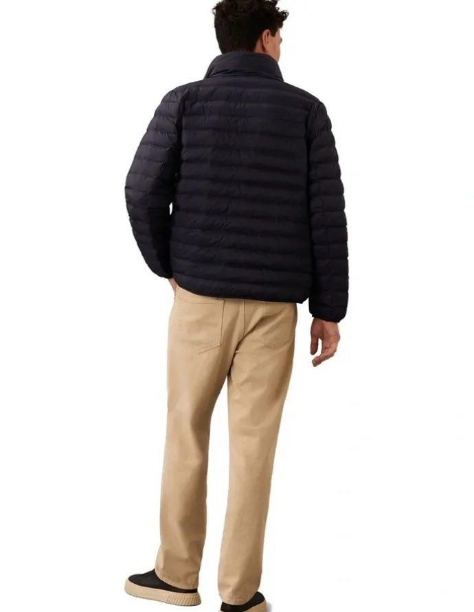 Calvin Klein Light Weight Nylon Channeled Puffer Jacket in Dark Sapphire