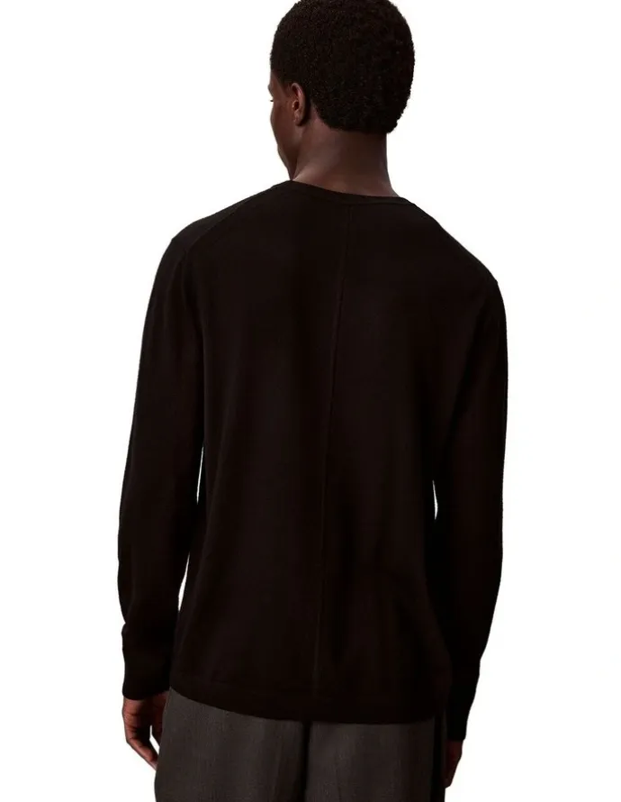 Calvin Klein Merino Crew Neck Sweater in Black