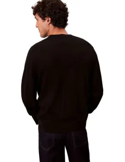 Calvin Klein Merino Wool Cardigan Jumper in Black