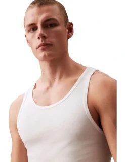 Calvin Klein 3 Pack Cotton Classics Singlet in White