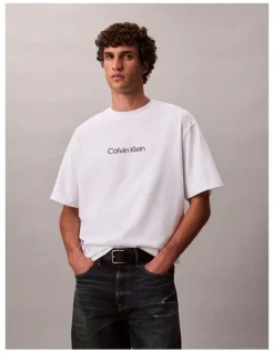 Calvin Klein Relaxed Standard Logo T-shirt in Bright White