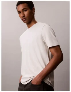 Calvin Klein Short Sleeve Supima Chest Embroidered T-shirt in Moonstruck