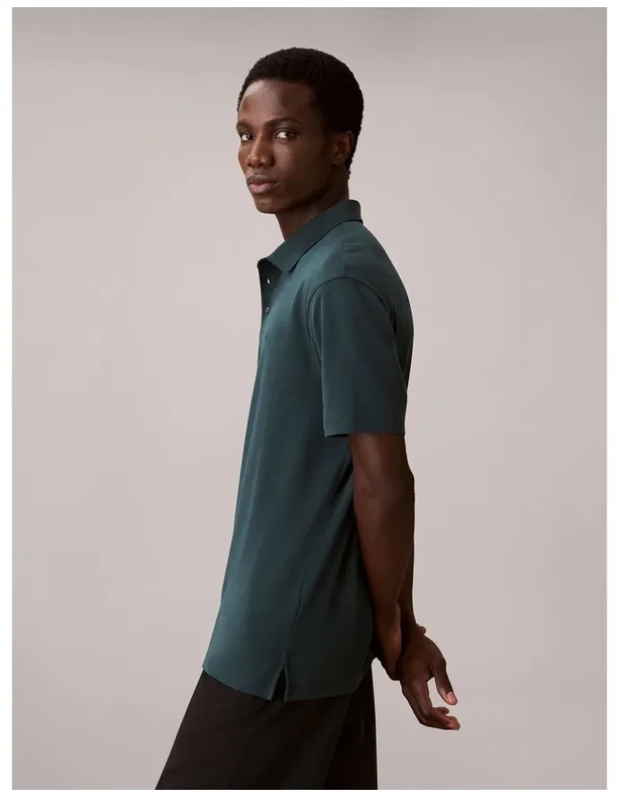 Calvin Klein Short Sleeve Supima Chest Embroidered Polo in Nearly Navy