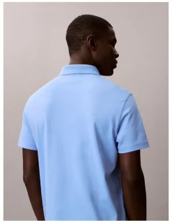 Calvin Klein Short Sleeve Supima Chest Embroidered Polo in Blue Descent
