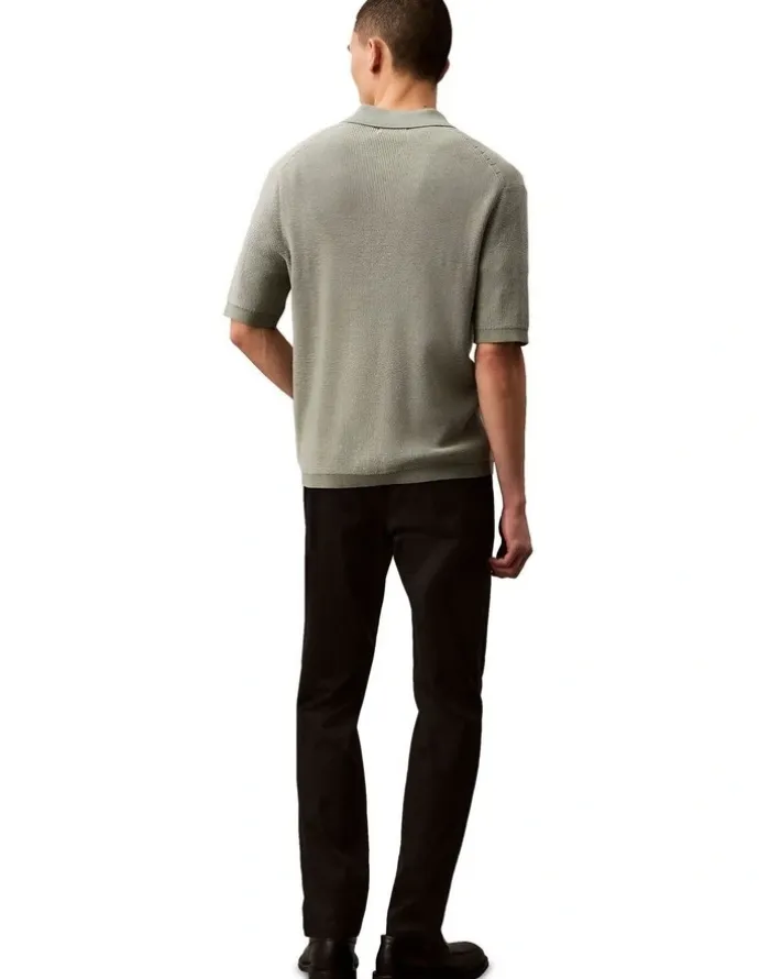 Calvin Klein Slim Cotton Stretch Chino Trouser in Black