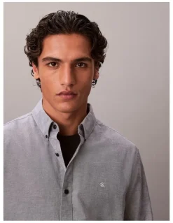 Calvin Klein Solid Oxford Long Sleeve Shirt Dark Sapphire