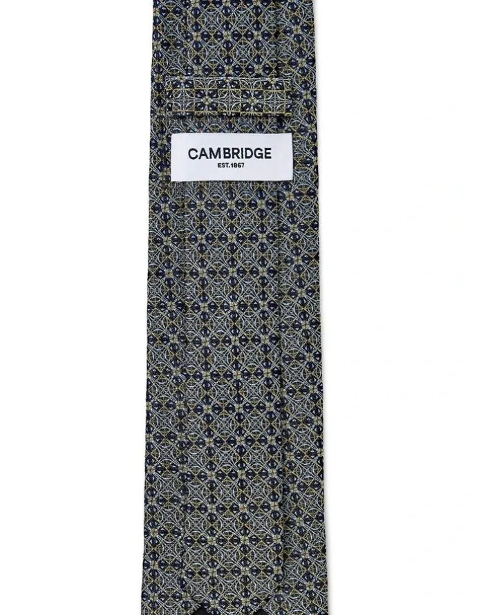 Cambridge Astrolabe Silk Tie In Yellow
