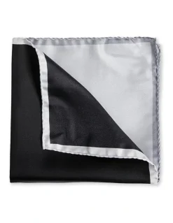Cambridge Black & White 4 Way Silk Twill Pocket Square