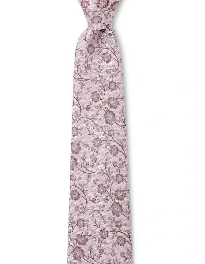 Cambridge Blossoms Silk Tie In Pink