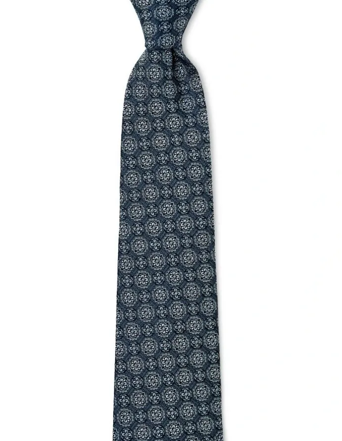 Cambridge Double Foulard Silk Tie In Teal