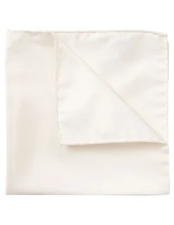 Cambridge Formal Silk Pocket Square in Ivory
