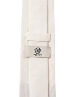 Cambridge Formal Silk Tie in Ivory