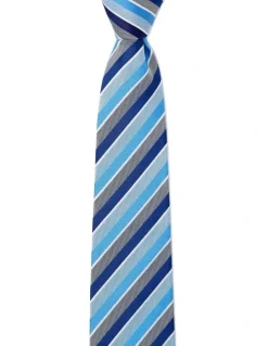 Cambridge Grosgrain Stripe Silk Tie In Blue