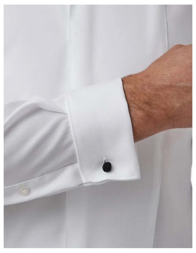 Cambridge Kent Modern Fit Tuxedo Shirt in White