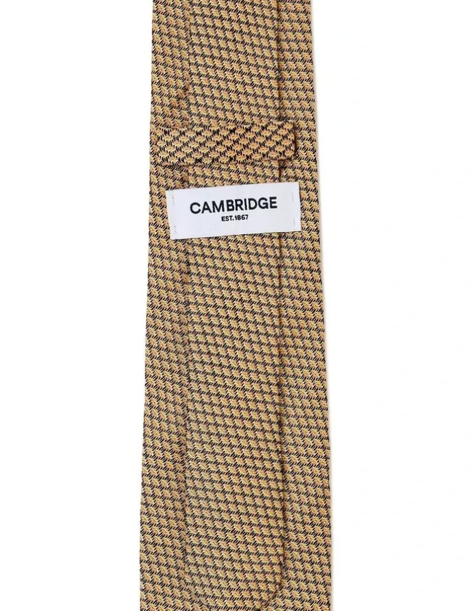 Cambridge Lattice Silk Tie In Yellow