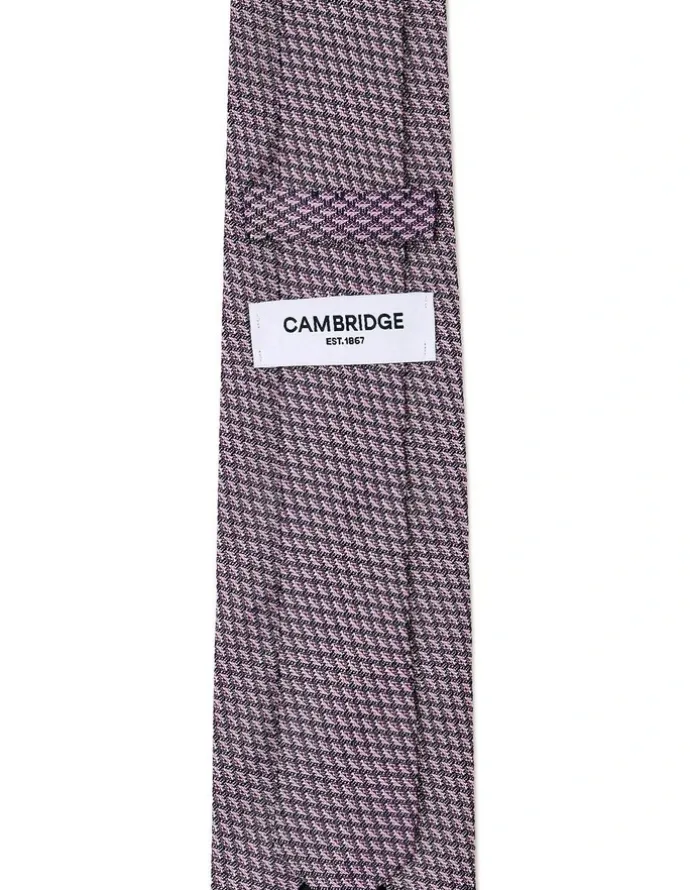 Cambridge Lattice Silk Tie In Pink
