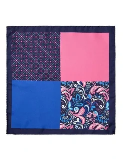 Cambridge Lattice 4-Way Silk Pocket Square in Pink