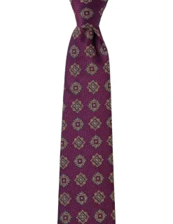 Cambridge Matte Foulard Silk Tie in Wine