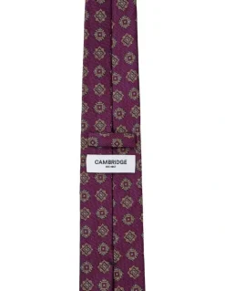 Cambridge Matte Foulard Silk Tie in Wine