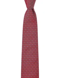 Cambridge Neat Geo Silk Tie In Red