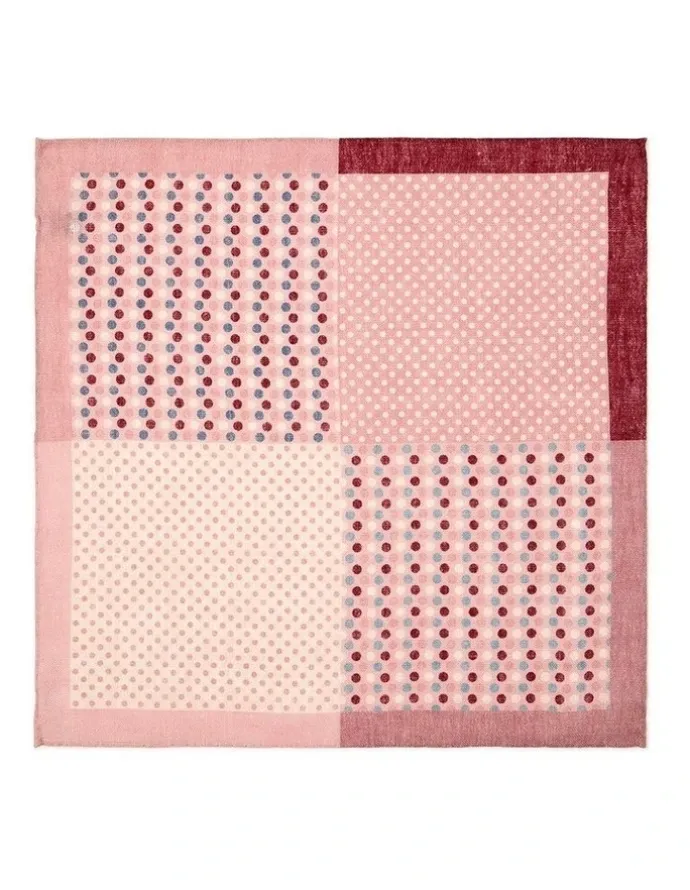Cambridge Polkadot Linen Pocket Square in Pink