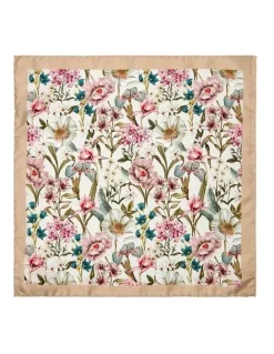 Cambridge Poppies And Irises Silk Pocket Square in Taupe