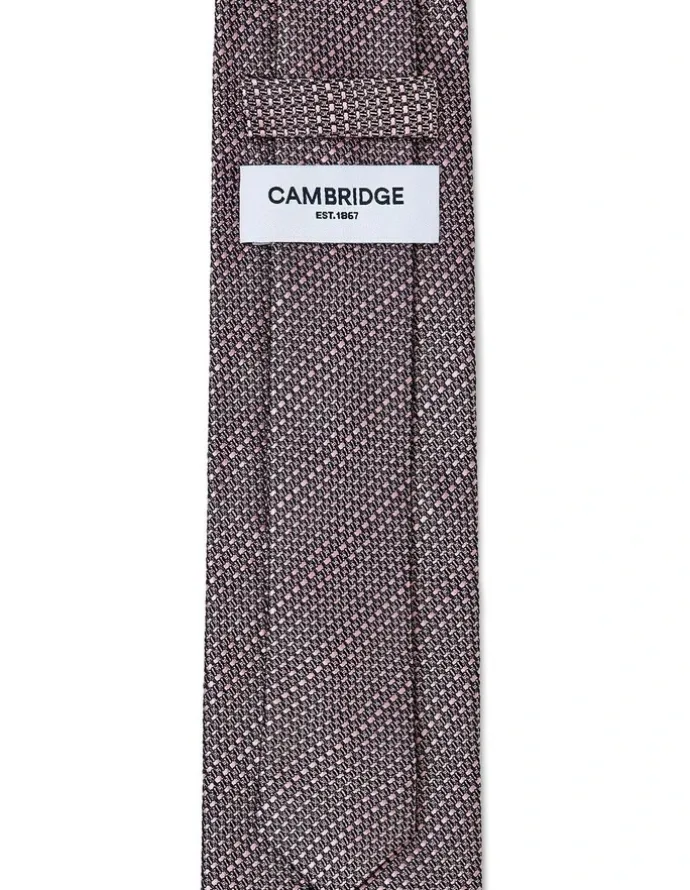 Cambridge Textured Stripe Silk Tie In Mauve
