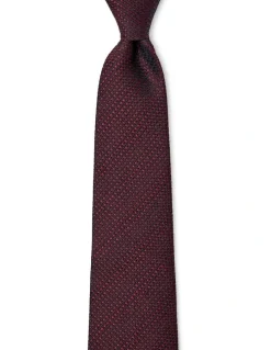 Cambridge Textured Stripe Silk Tie In Bordeaux