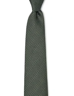 Cambridge Textured Stripe Silk Tie In Olive