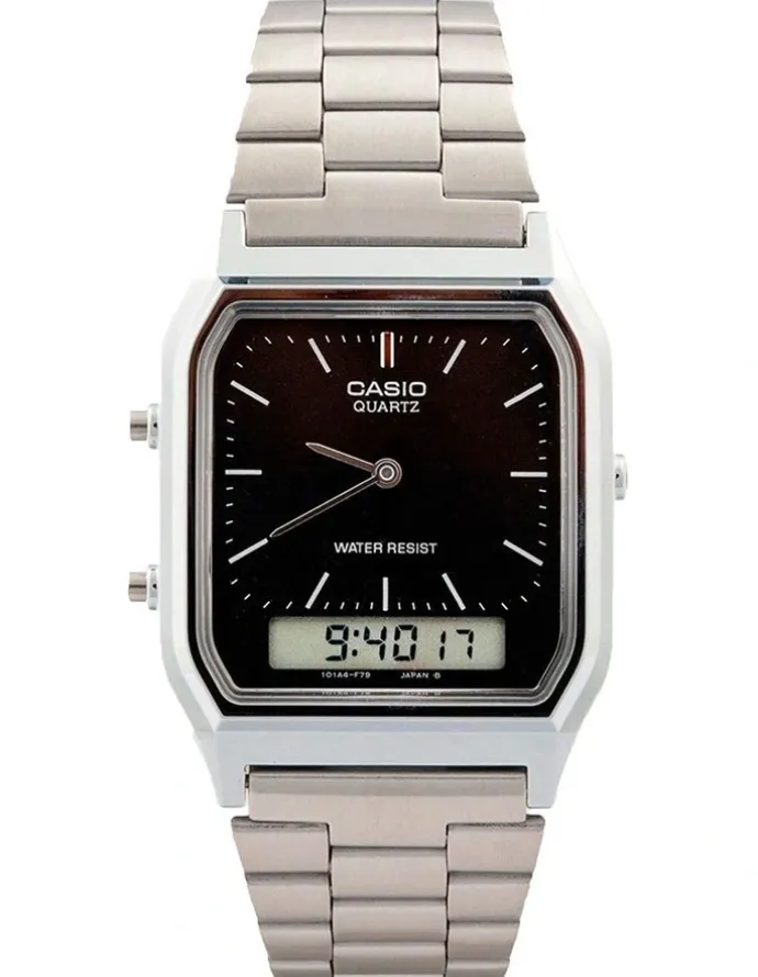 Casio AQ230A 1DS Silver Stainless Steel Watch