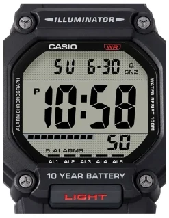 CASIO Resin Digital AE1600H-1A Watch in Black
