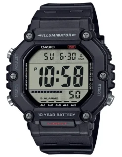 CASIO Resin Digital AE1600H-1A Watch in Black
