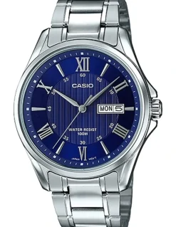Casio Stainless Steel Watch in Silver/Blue