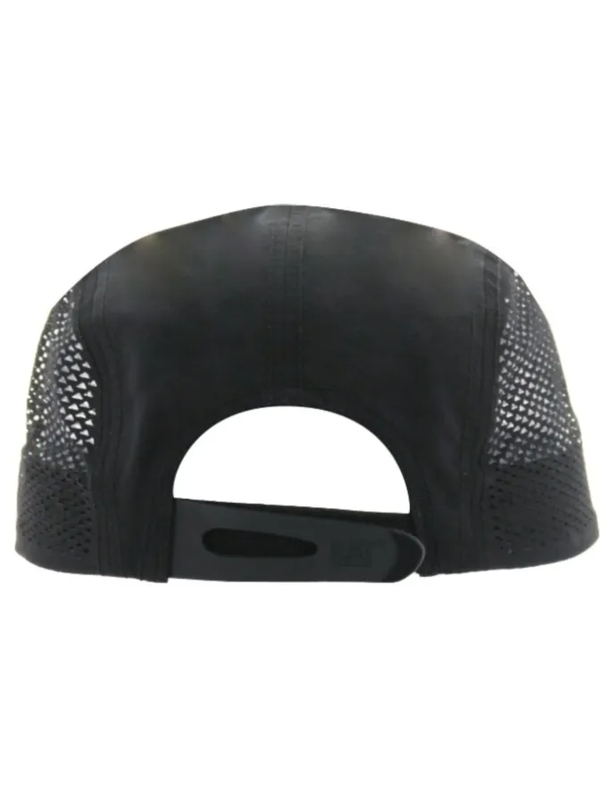 Caterpillar Ao Print Polyester Mesh Snapback Baseball Cap in Pitch Black